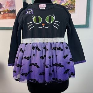 Little Lass Kitty Cat Purple and Black Size 6